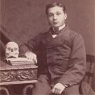 Man with skull